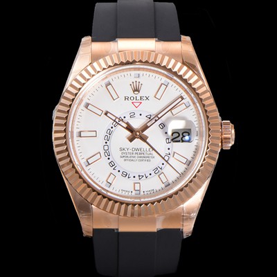 로렉스 남성용 스카이더웰러 m336235-0003 18K 로즈골드 42mm 오토매틱 Cal.9002 타입 우레탄줄 화이트 다이얼 rol5313 Ⅳ