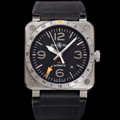 벨엔로즈 남성용 인스트루먼트03 BR0393-GMT-STSCA 오토매틱 2836-타입 42mm 우레탄줄 블랙 다이얼 bel4116 Ⅳ