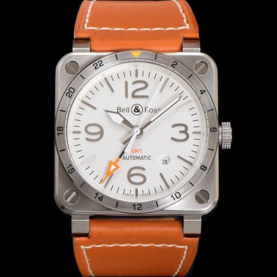 벨엔로즈 남성용 인스트루먼트03 BR0393-GMT-STSCA 오토매틱 2836타입 42mm 우레탄줄 화이트 다이얼 bel4118 Ⅳ