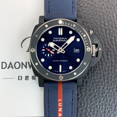 파네라이 남성용 서브머시블 콰란타콰트로 루나로사 PAM01466 티-세라미테크™ 44mm 오토매틱 Cal P. 900타입 블루 다이얼 pan5230 Ⅳ