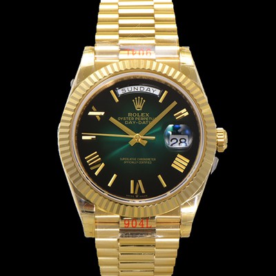 로렉스 남성용 New 데이데이트 m228238-0069 무게187g 18K 옐로우골드 40mm 오토매틱 Cal.2836-2 타입 그린 옴브레 다이얼 rol5398 Ⅳ