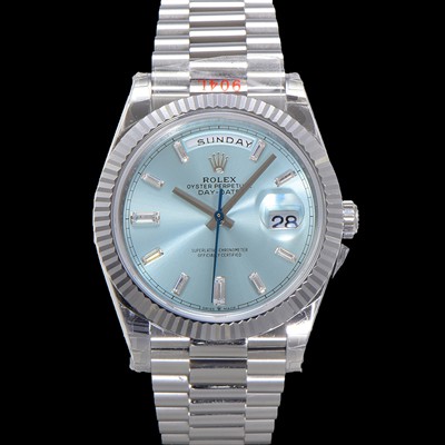 로렉스 남성용 New 데이데이트 m228236-0006 무게187g 40mm 오토매틱 Cal.2836-2 타입 아이스 블루 다이얼 rol5391 Ⅳ