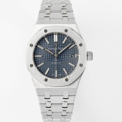 오데마피게 남성용 하이엔드 15450ST 로얄오크 37mm 오토매틱 Cal.3120무브먼트 블루 와플 다이얼 aud6520 Ⅳ