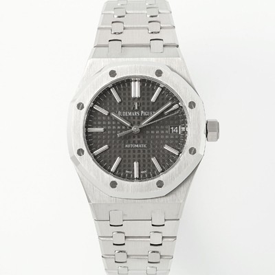 오데마피게 남성용 하이엔드 15450ST 로얄오크 37mm 오토매틱 Cal.3120무브먼트 그레이 와플 다이얼 aud6521 Ⅳ