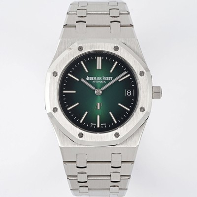 오데마피게 남성용 하이엔드 로얄오크 16202PT.OO.1240PT.01 엑스트라 씬 50주년 기념 39mm 오토매틱 Cal.7121타입 그린 다이얼 aud6567 Ⅳ