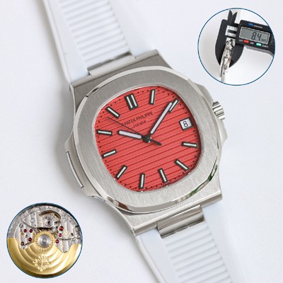파텍필립 남성용 노틸러스 5711 오토매틱 Cal.324 S C타입 40mm 레드 다이얼 pat2236 Ⅳ