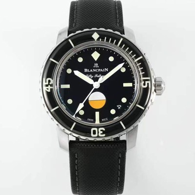 블랑팡 남성용 피프티 패덤즈 MIL-SPEC 캔버스 5008-1130-B52A 40mm 오토매틱 Cal.1151타입 블랙 다이얼 bla4212 Ⅳ