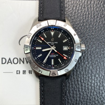 브라이틀링 남성용 어벤져 지엠티 44mm 나일론줄 오토매틱 2836-2 타입 블랙 다이얼 bre6057 Ⅳ