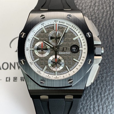 오데마피게 남성용 로얄오크 오프쇼어 26405CE.OO.A002CA.01 세라믹 베젤 크로노그래프 44mm 오토매틱 무브먼트 그레이 다이얼 aud6581 Ⅳ