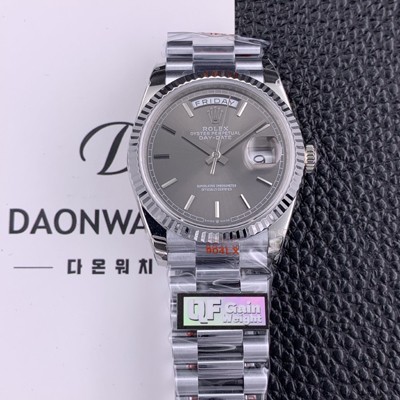 로렉스 남성용 New 데이데이트 m128236 플루티드 36mm 오토매틱 Cal.3255 타입 그레이 다이얼 rol5602 Ⅳ