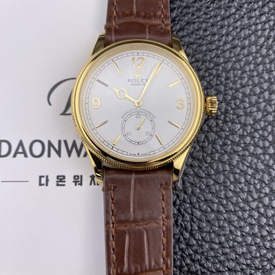 로렉스남성용 셀리느 1908 퍼페추얼 m52508 18K 옐우골드 39mm 오토매틱 Cal.7140타입 화이트 다이얼 rol5629 Ⅳ