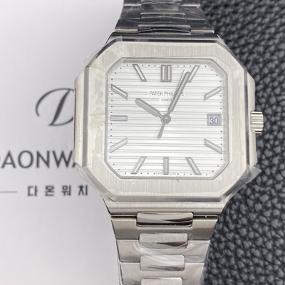 파텝필립 남성용 큐비투스 데이트 Ref.5821 45mm 오토매틱 Cal.26-330 SC 타입 화이트 다이얼 pat2264 Ⅳ