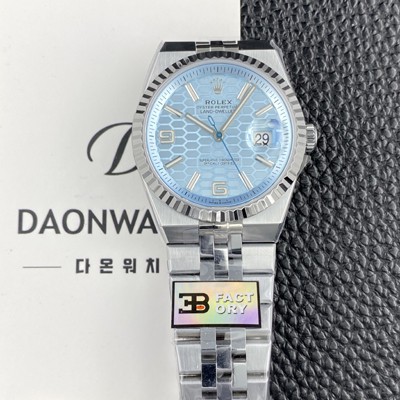 로렉스 남성용 랜드드웰러 m127236 플래티넘 플랫 주빌리 36mm 오토매틱 Cal.7135타입 아이스 블루 다이얼 rol5637 Ⅳ