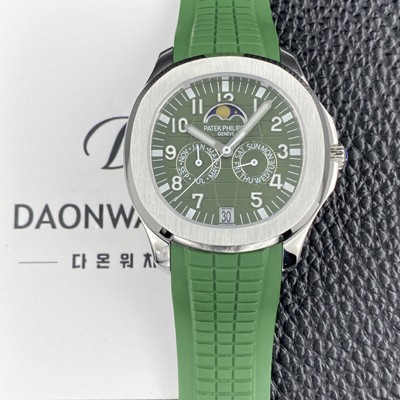 파텝필립 남성용 아쿠아넛 5261R 루스 연간 캘린더 문페이즈 39.9mm 오토매틱 Cal.324 S C 타입 그린 다이얼 pat2269 Ⅳ