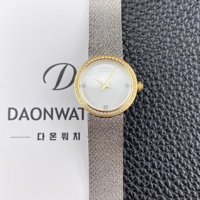 디올 여성용 라디드 사틴 25mm 다이아몬드 쿼츠 무브먼트 화이트 자게 다이얼 dio1005 Ⅳ