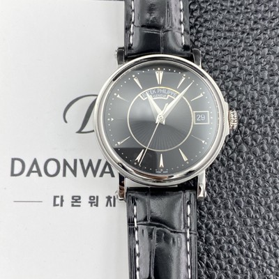 파텍필립 남성용 칼라트라바 5153G 가죽줄 38mm 오토매틱 Cal.324 타입 블랙 다이얼 pat2280 Ⅳ