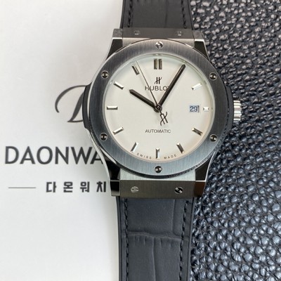 휴블렛 남성용 클래식 퓨전 542.NX.2611.LR 42mm 오토매틱 2892타입 화이트 다이얼 hub2140 Ⅳ