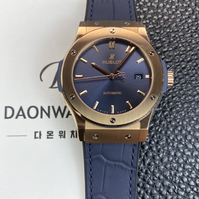 휴블렛 남성용 클래식 퓨전 511.OX.7180.LR 18K 로즈골드 42mm 오토매틱 2892타입 블루 다이얼 hub2146 Ⅳ