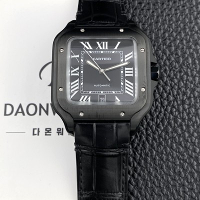 까르띠에 남성용 산토스 드 까르띠에 워치 WSSA0039 라지 39.8mm 오토매틱 9015 무브먼트 블랙 다이얼 car69394 Ⅳ