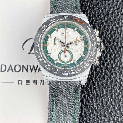 로렉스남성용 데이토나 DIW 포지드카본 커스텀 40미리 크로노그래프 오토매틱 Cal.4130 무브먼트 그린 화이트 다이얼 rol5654 Ⅳ