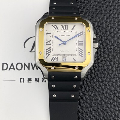 까르띠에 남성용 산토스 드 까르띠에 워치 W2SA0009 라지 39.8mm 18K 옐우골드 오토매틱 9015 무브먼트 화이트 다이얼 car69397 Ⅳ