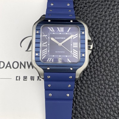 까르띠에 남성용 산토스 드 까르띠에 워치 WSSA0048 라지 39.8mm 오토매틱 9015 무브먼트 블루 다이얼 car69400 Ⅳ