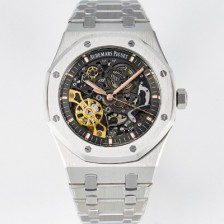 오데마피게 남성용 로얄오크 15407ST.OO.1220ST.01 더블 밸런스 휠 오픈워크 41mm 오토매틱 Cal.3132무브먼트 스켈레톤 다이얼 AUD0211 Ⅳ