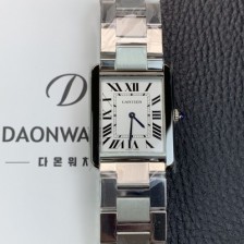 까르띠에 남여공용 탱크 W5200014 로마인덱스 화이트 다이얼 쿼츠 무브먼트 CAR0503 Ⅳ