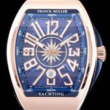 프랭크 뮬러 남성용 마스터 컴플리케이션 V45 SC DT YACHTING 5N 뱅가드 요팅!! 고급스러운 18K로즈골드 케이스 블루 다이얼 스위스 ETA 2824-A2오토매틱 FRA0401 Ⅳ