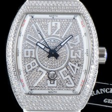 프랭크 뮬러 남성용 마스터 컴플리케이션 V45 SC DT YACHTING 5N 뱅가드 요팅!! 일본산 최상급 퀄리티의 쥬얼셋팅 케이스 다이아몬드 풀 셋팅 다이얼 스위스 ETA 2824-A2오토매틱 FRA0410 Ⅳ