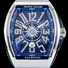 프랭크 뮬러 남성용 마스터 컴플리케이션 V 45 SC DT YACHTING 5N 뱅가드 요팅!! 다이아몬드 셋팅 인덱스 블루 다이얼 스위스 ETA 2824-A2오토매틱 FRA0455 Ⅳ