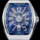 프랭크 뮬러 남성용 마스터 컴플리케이션 V 45 SC DT YACHTING 5N 뱅가드 요팅!! 다이아몬드 셋팅 인덱스 블루 다이얼 스위스 ETA 2824-A2오토매틱 FRA0455 Ⅳ