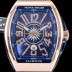 프랭크 뮬러 남성용 마스터 컴플리케이션 V45 SC DT YACHTING 5N 뱅가드 요팅!! 고급스러운 18K로즈골드 케이스 블루 다이얼 스위스 ETA 2824-A2오토매틱 FRA0450 Ⅳ