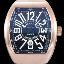 프랭크 뮬러 남성용 마스터 컴플리케이션 V45 SC DT YACHTING 5N 뱅가드 요팅!! 고급스러운 18K로즈골드 케이스 블랙 다이얼 스위스 ETA 2824-A2오토매틱 FRA0453 Ⅳ