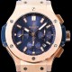 휴블렛 남성용 New pgrade!!빅뱅 301.PX.7180.LR 18K 로즈 골드 크로노그래프 44MM 블루 다이얼 수정형 ETA 7750 오토매틱 무브먼트 HUB0231 Ⅳ