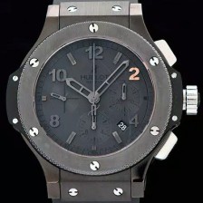 휴블렛 남성용 빅뱅 올블랙 44mm 아워 글라스 템퍼스 블랙다이얼 HUB0441 Ⅳ