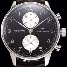 아이더블유씨 남성용 포르투기즈 오토메틱 크로노그래프 블랙 다이얼 IWC0442 Ⅳ