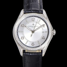 바쉐론 콘스탄틴 남성용 피프티식스 Ref.4600E 오토매틱 1326 타입 40mm 보석/큐빅 가죽줄 실버 다이얼 vac1146 Ⅳ