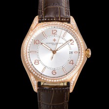 바쉐론 콘스탄틴 남성용 피프티식스 Ref.4600E 오토매틱 1326 타입 18K 로즈골드 40mm 보석/큐빅 가죽줄 실버 다이얼 vac1149 Ⅳ