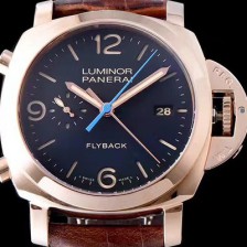 파네라이 남성용 오피치네 파네라이 루미너 플라이백 44mm 블랙다이얼 PAN0240 Ⅳ