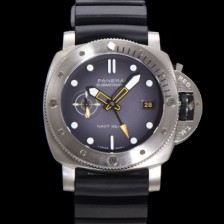 파네라이 남성용 서브머시블 GMT 네이비 씰 PAM01323 오토매틱 Cal P. 900 타입 44mm 우레탄줄 그레이 다이얼 pan5210 Ⅳ