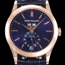 파텍필립 남성용 컴플리케이션 5396R-014 에뉴얼 캘린더 39MM UP!! 데이-데이트 문페이즈 18K 로즈골드 케이스 네이비 다이얼 Cal.324 S C 오토매틱 무브먼트 PAT0150 Ⅳ