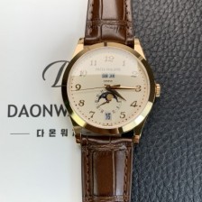 파텍필립 남성용 컴플리케이션 5396R-012 에뉴얼 캘린더 39MM UP!! 데이데이트 문페이즈 18K 로즈골드 케이스 화이트 다이얼 Cal.324 S C 오토매틱 무브먼트 PAT0151 Ⅳ
