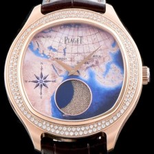 피아제 남성용 블랙-타이 BLACK -TIE G0A38569 퀸터센셜리 엠퍼라도 XL 18K 로즈골드 최상급 쥬얼 다이아몬드 베젤 문페이즈 픽첼 다이얼 오토매틱 무브먼트 PIA4252 Ⅳ