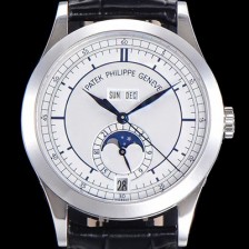 파텍필립 남성용 컴플리케이션 5396R 에뉴얼 캘린더 39MM UP!! 데이-데이트 문페이즈 화이트 다이얼 Cal.324 S C 오토매틱 무브먼트 PAT01142 Ⅳ