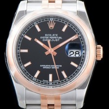 로렉스 남성용 업그레이드형 데이져스트 116201-63601 오이스터36mm 스무스 베젤(AR) 18K 로즈골드 투톤콤비 블랙 다이얼 오토매틱 무브먼트 ROL0010 Ⅳ