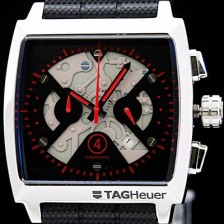 태그호이어 남성용 모나코 스위스 쿼츠 블랙 다이얼 44mm TAG4212 Ⅳ