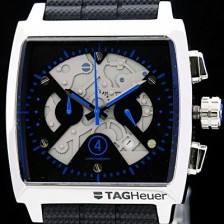 태그호이어 남성용 모나코 스위스 쿼츠 블랙 다이얼 44mm TAG4214 Ⅳ