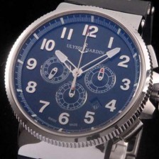 율리스나르당 마린크로노그래프 44mm 아라비안 마크 블랙 다이얼 ULY42010 Ⅳ