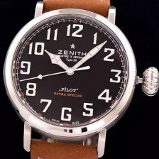 제니스 남성용 파일럿 타입20 03.2430.300021.C738 오토메틱 45mm 워치 블랙다이얼 ZEN4220 Ⅳ